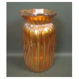 Fenton Marigold Rib & Panel Triple Pinched Vase