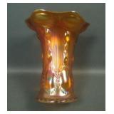 Imperial Dk Marigold Beaded Bullseye Squatty Vase