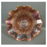 Dugan Amethyst Dbl Stem Rose Domed Ftd Bowl