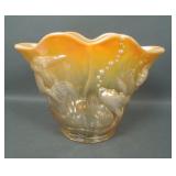 Fenton Peach Opal Atlantis Whimsy Fan Vase