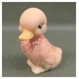 Fenton Pink Burmese Decorated Duck