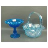 Two LE Smith & Fenton Glass Items