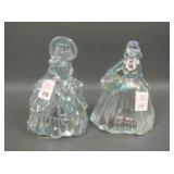 Two Wheaton Carnival Glass Southern Girl Figurines