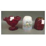 Lot of Three Fenton Glass Items