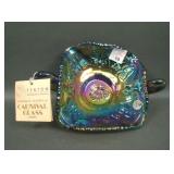 Fenton Lavender Carnival Glass Butterflies Bon Bon
