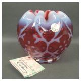 Fenton Country Cran Opal Spanish Lace Rose Bowl