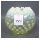 Fenton Topaz Opal Polka Dot Rose Bowl