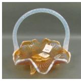 Fenton PO Carnival Glass Butterfly Handled Basket