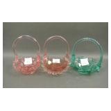 Three Fenton Miniature Baskets