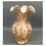 Fenton Vasa Murrhina Autumn Ruffled Vase