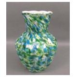 Fenton Vasa Murrhina Green Adventurine Vase