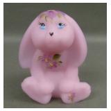 Fenton Satin Lavender Decorated Bunny