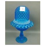 Fenton Blue Hobnail 3 Piece Ftd Fairy Lamp