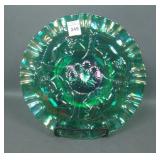 Fenton Green Carnival Glass Ftd Lions Plate