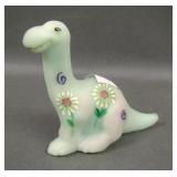 Fenton Lotus Mist Burmese Decorated Dinosaur
