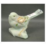 Fenton Lotus Mist Burmese Decorated  Sparrow