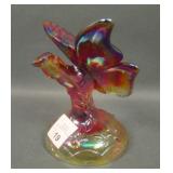Fenton Red  Iriidised Butterfly Ring Holder