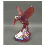 Feton Red Carnival Glass Hummingbird Figurine
