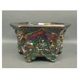 Fenton Purple Carnival Glass Chrysanthemum Planter