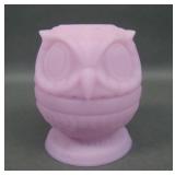 Fenton Lilac Satin Owl Fairy Lamp