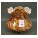 Fenton Vasa Murrhina Autumn Ruffled Vase