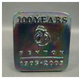 Fenton Purple Carnival Glass 100 Years Paperweight