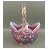 Fenton Plum Opal Iridised Lily of the Valley Baske
