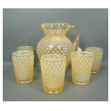 Fenton Autumn Gold Hobnail 6 Piece Water Set