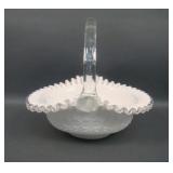 Fenton MG/ Silver Crest Spanish Lace Basket