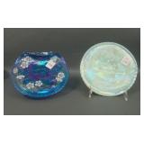2 Fenton Woodsland WWW Carnival Glass Plates