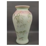 Fenton Lotus Mist Burmese Decorated Vase