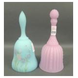 Two Fenton Satin Glass Bells