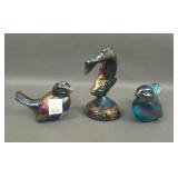 Lot of Three Fenton Carnival Glass Figurines