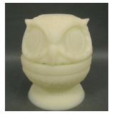 Fenton Custard Glass Owl Fairy Lamp