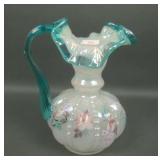 Fenton Opalescent Iridised Beaded Melon Ewer