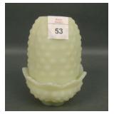 Fenton Custard Hobnail Fairy Lamp