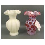 Two Fenton Glass Vase Lot