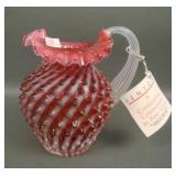Fenton Country Caraberry Swirl Hobnail Pitcher