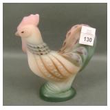 Fenton Decorated Burmese Rooster Figure