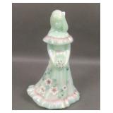 Fenton Green iridised Decorated Bridesmaid Figure