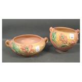 Two Roseville Pottery Pink Poppy Items
