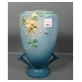 Roseville Pottery Blue Columbine Handled Vase
