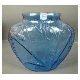 Consolidated Crystal Blue Katydid Oval Vase