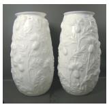 2 Phoenix  Milk Glass Thistle Umbrella Stands