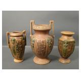 Three Roseville Pottery Florentine Vase