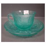 Consolidated Teal Dancing Nudes Cup & Saucer