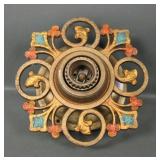 Art Deco Cast iron Polychrome Ceiling Fixture