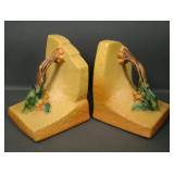 Pair of Roseville Yellow Bittersweet Bookends