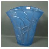 Phoenix Blue Wash Reuben Line Katydid Flared Vase