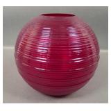Vintage Imperia Red "Spun" Ball Vase